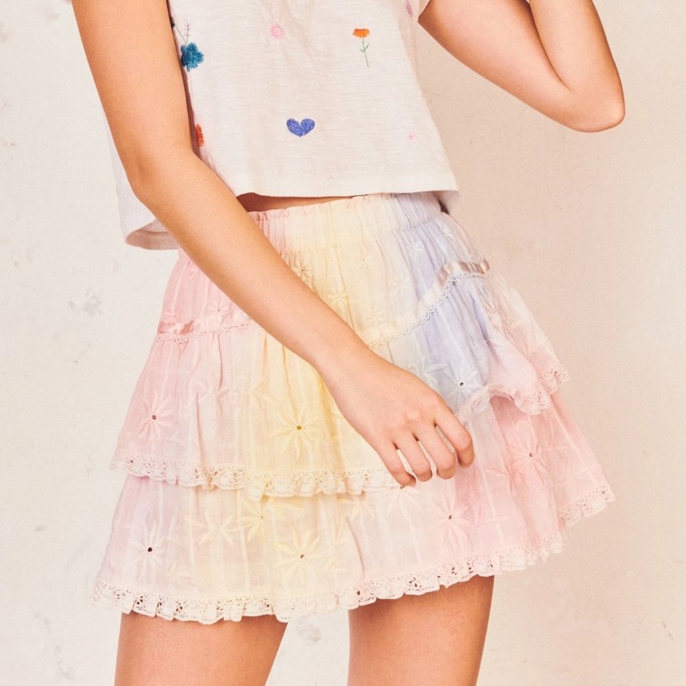 LoveShackFancy Tie Dye Tully Skirt